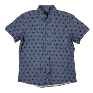 Wallin‎ And Bros Blue Floral Short Sleeve Button Up Shirt Large